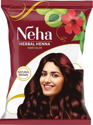 Фарба для волосся на основі хни (натуральний коричневий) 15гр - Neha Herbals
